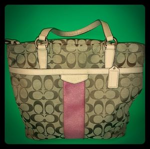 Coach Logo khaki purse